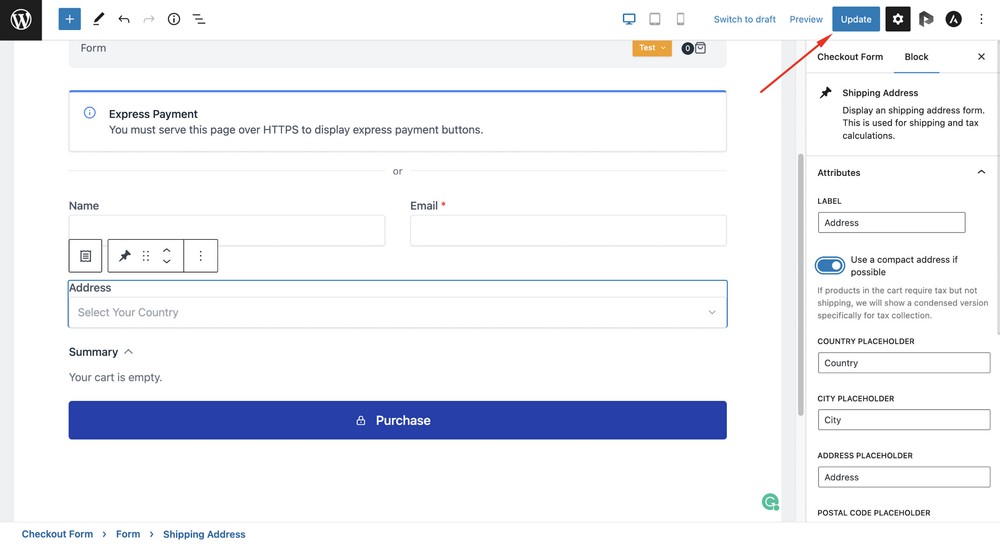 Update the form