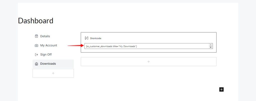 SureCart-Customer-Dashboard-account-adding a new tab-section shortcode