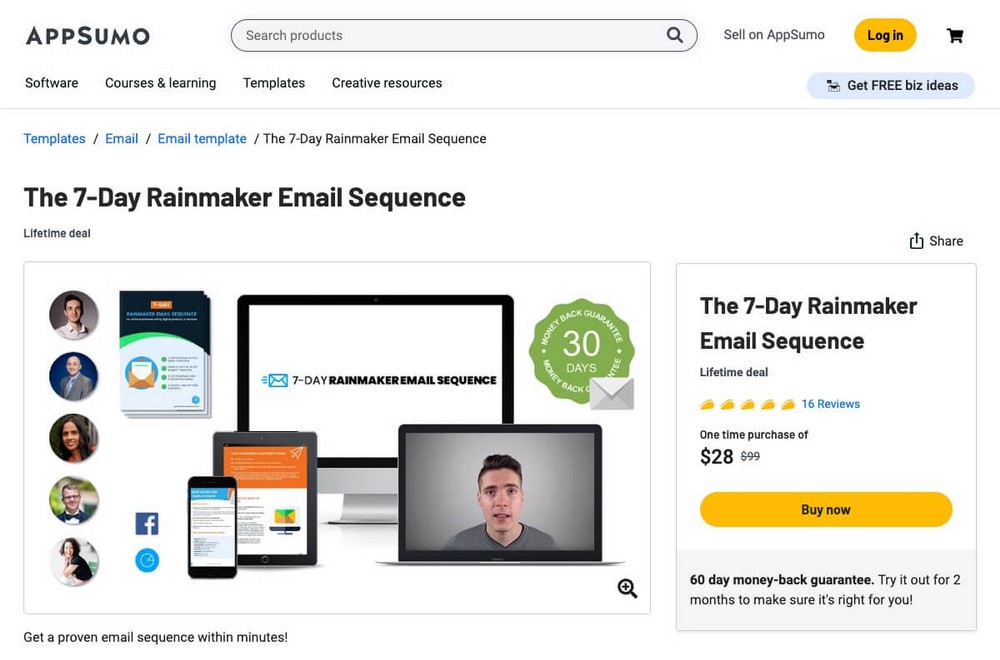 Example of email sequence template