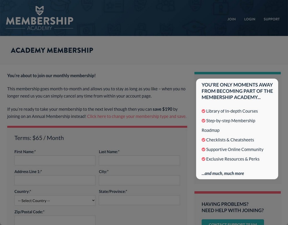 Example of membership