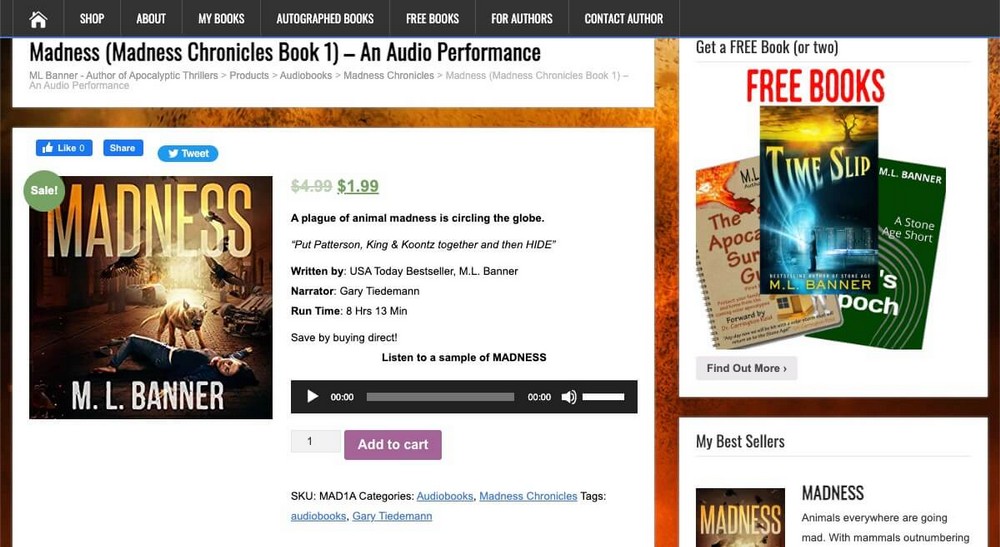 Example of selling audiobooks