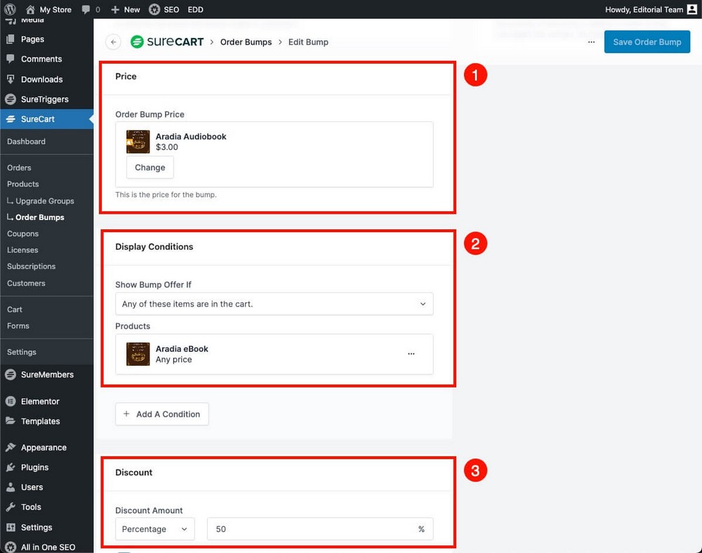 How to set up order bumps in SureCart