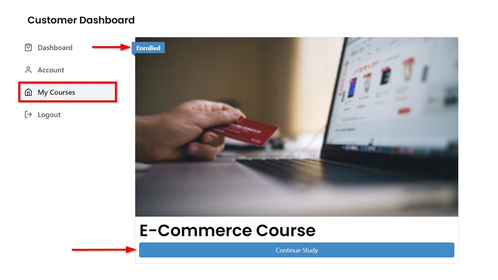 customer dashboard enrollment