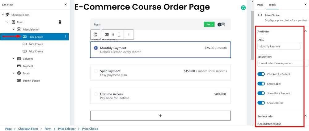 customize checkout form 1