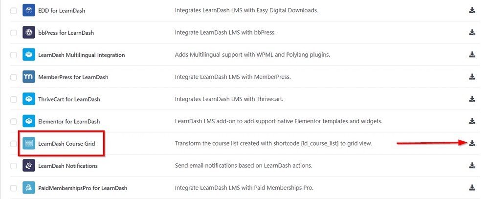 learndash grid addon