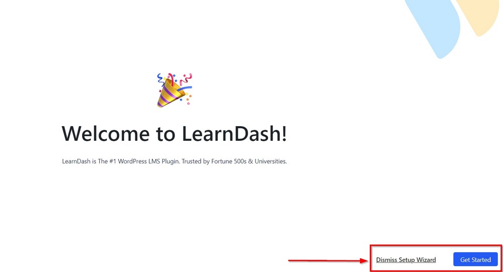 learndash setup wizard