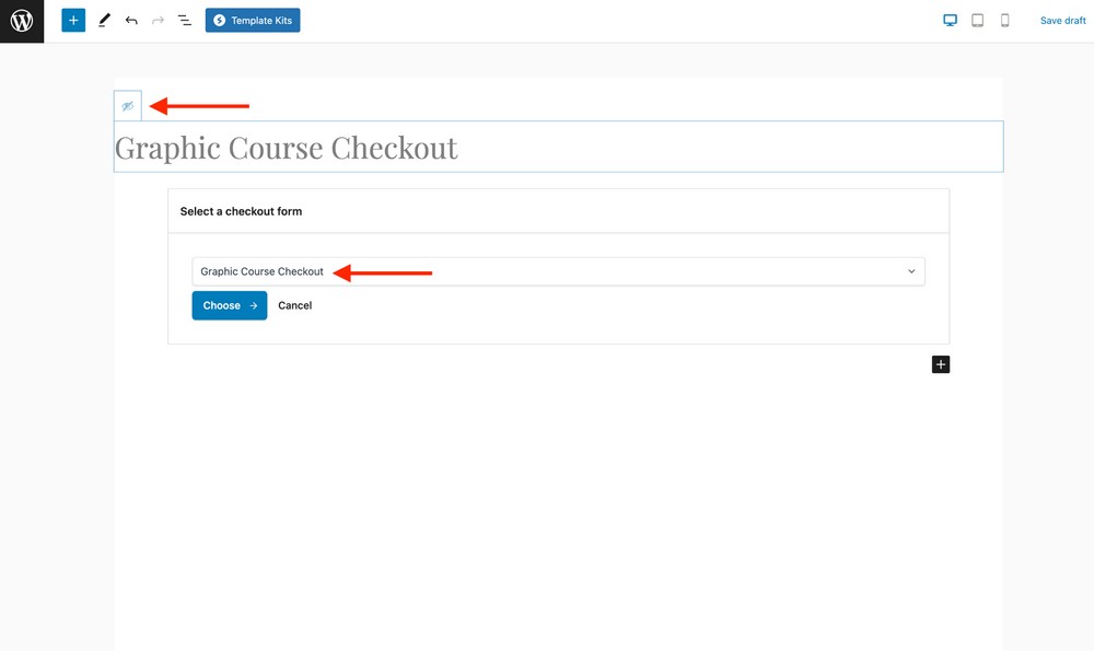 import checkout form into the page