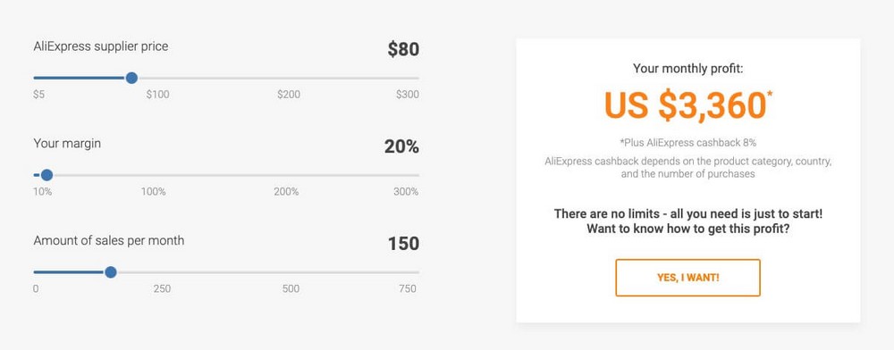 Aliexpress dropshipping calculator