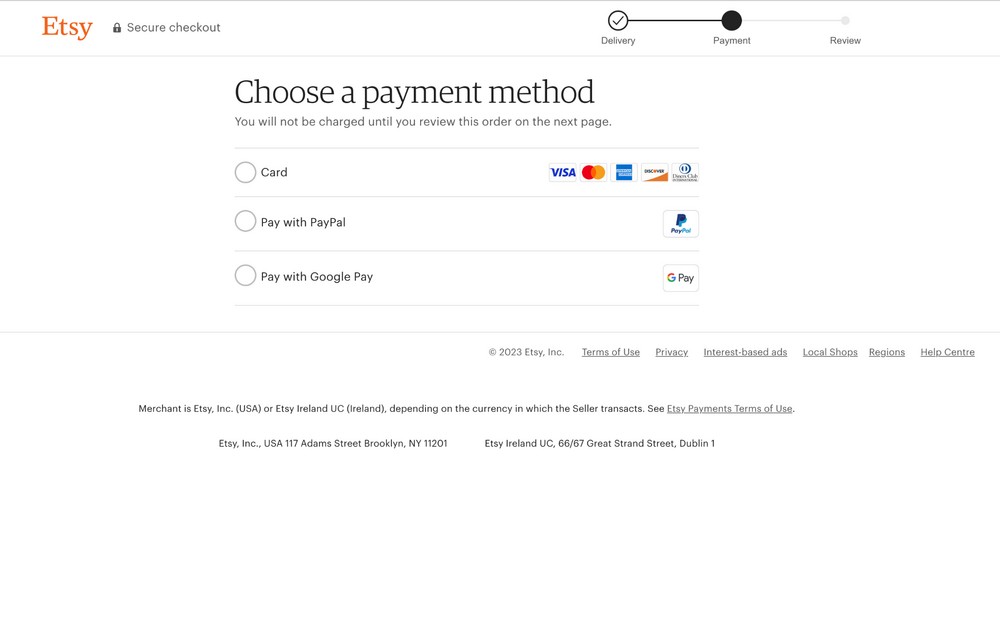 choose payment method