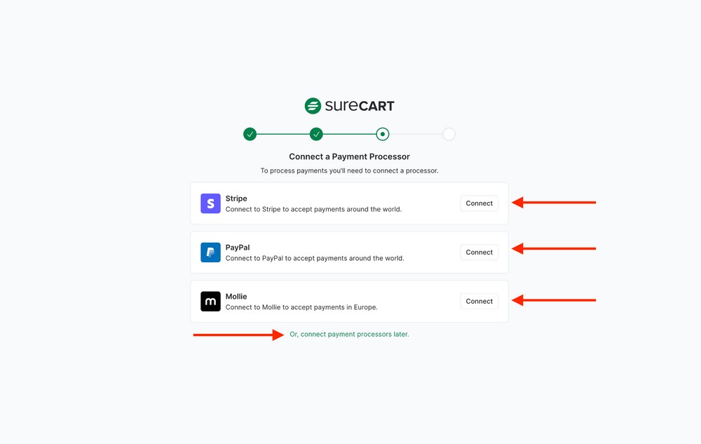 connect with payment processor