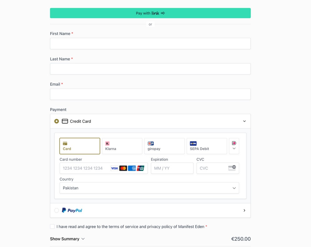 multiple payment options