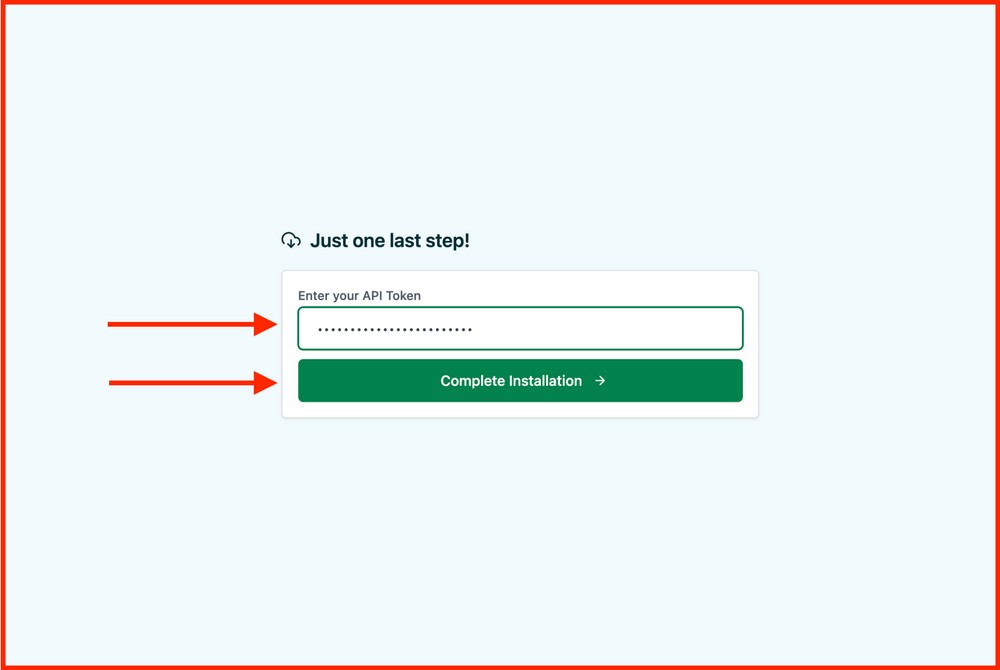 paste api token to connect surecart with wordpress