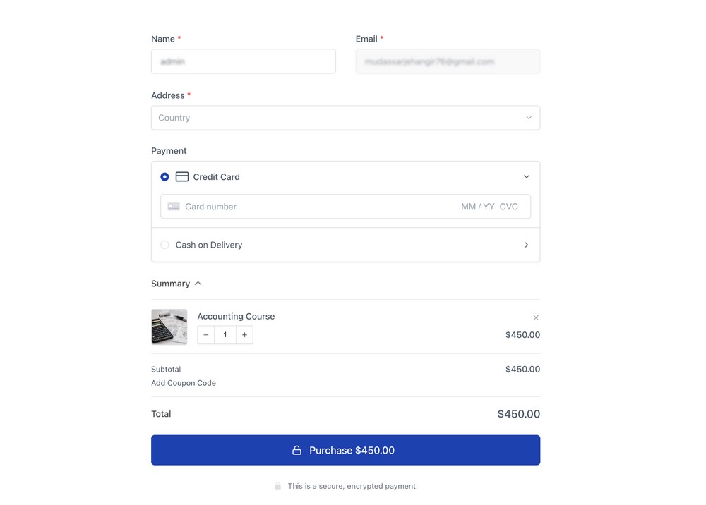 Surecart default checkout form