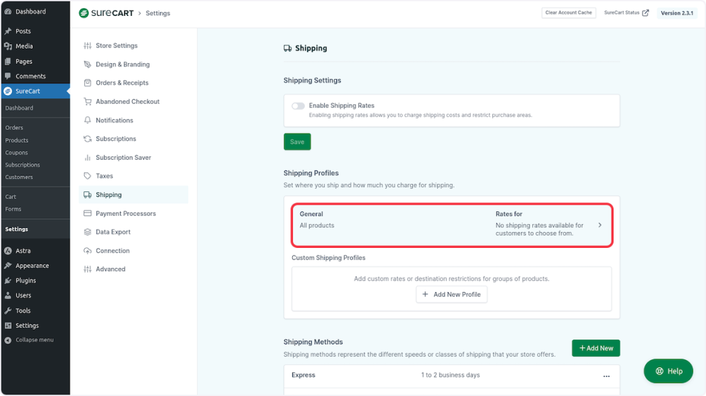 SureCart_settings_Shipping_General