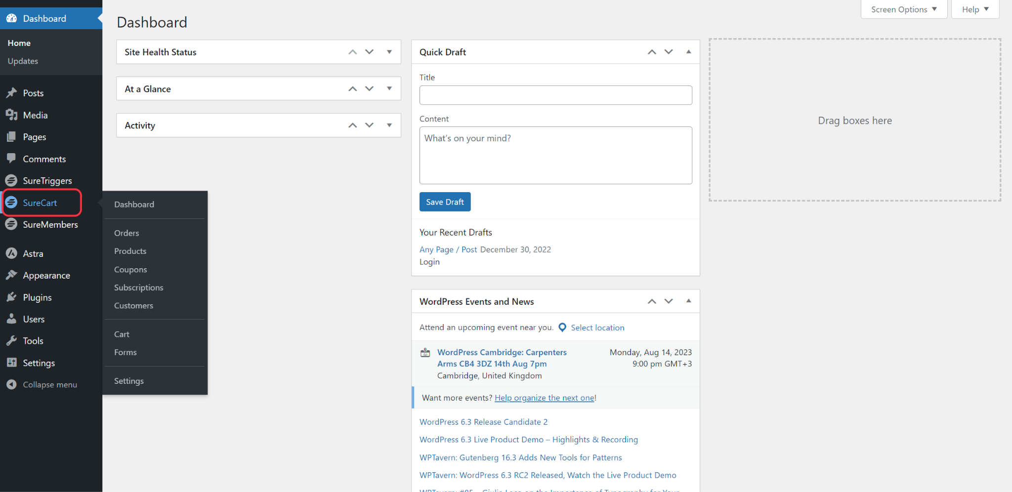 SureCart Dashboard