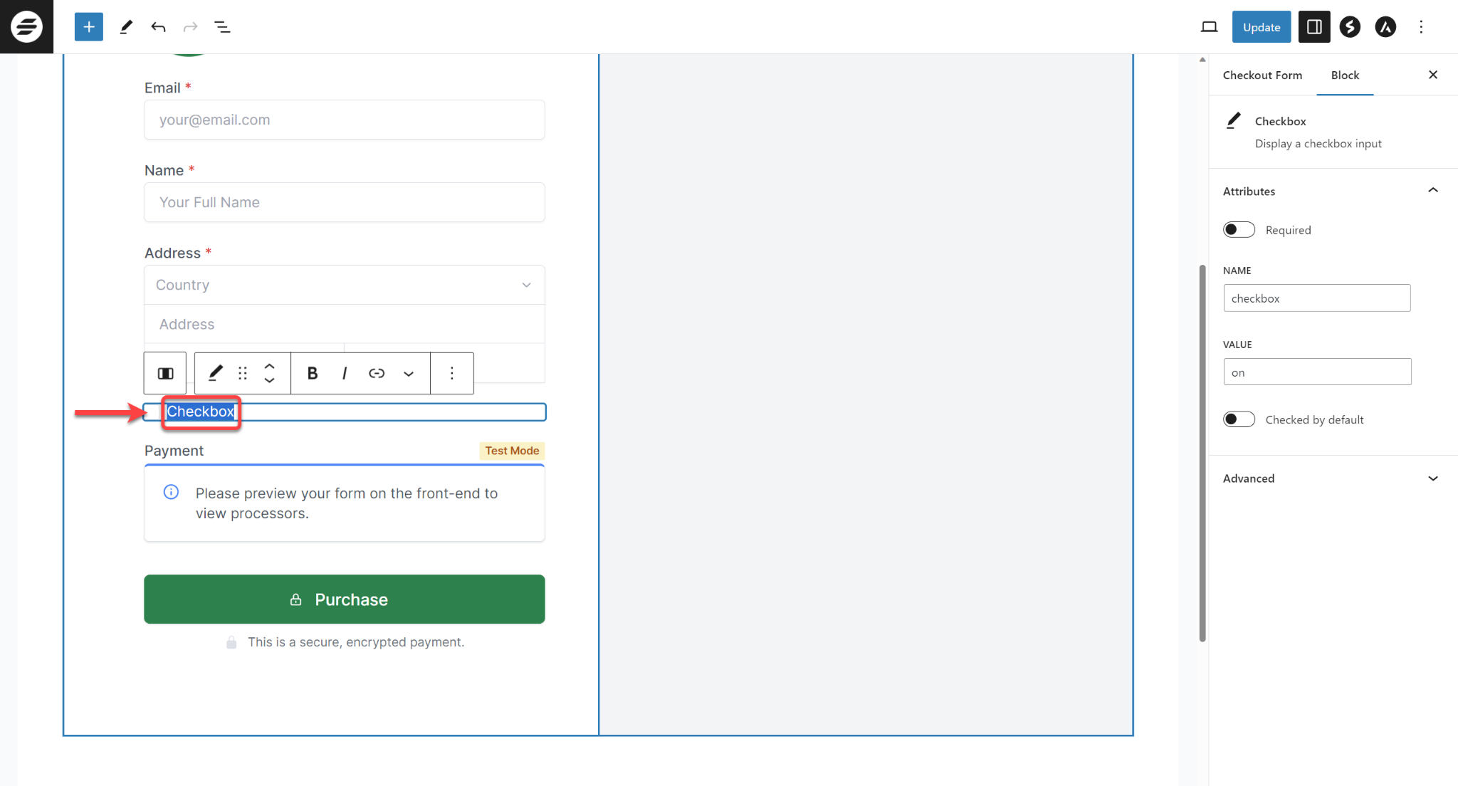 SureCart Checkout Checkbox customize