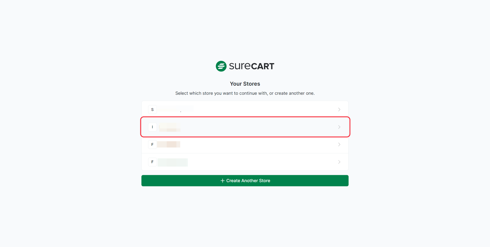 SureCart choose your store