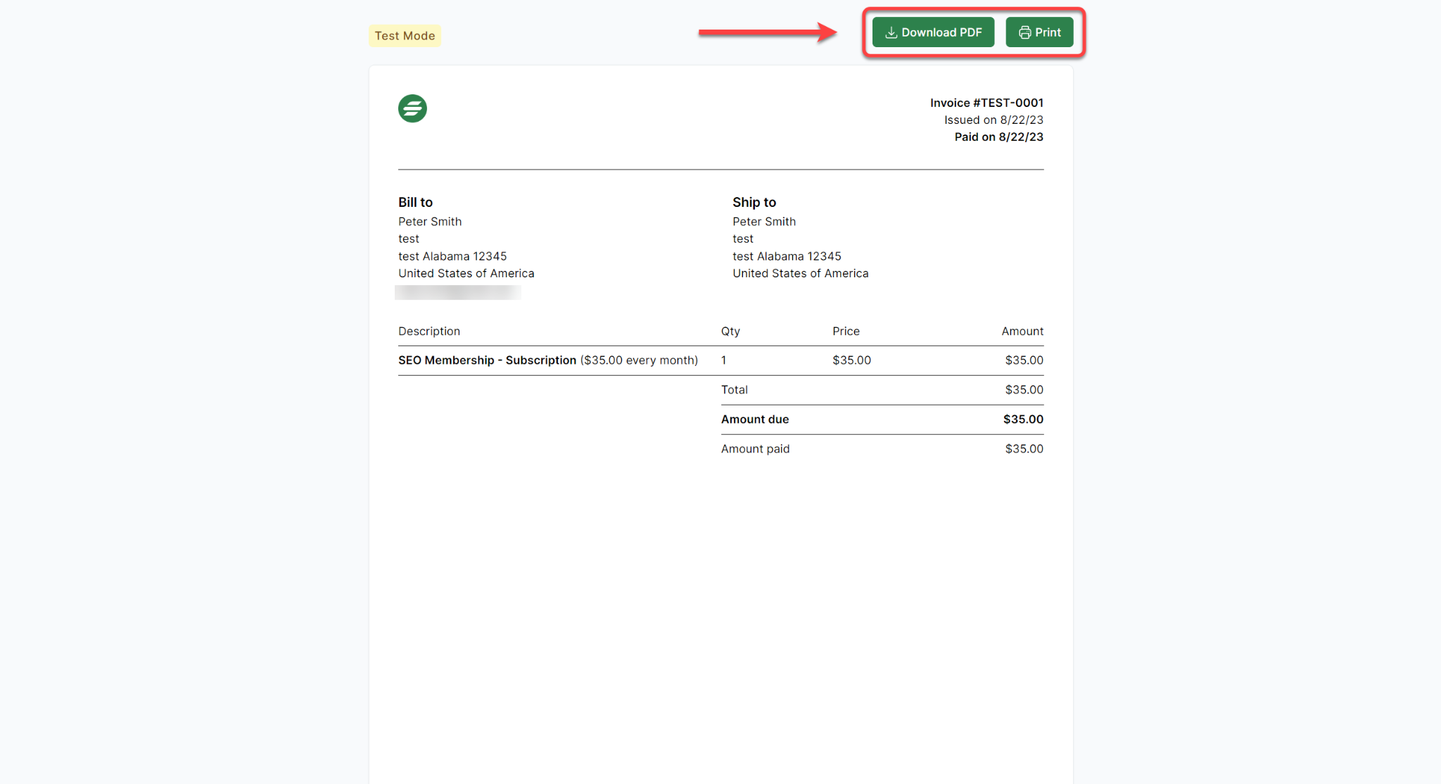 SureCart Download Receipt / Invoice & Print