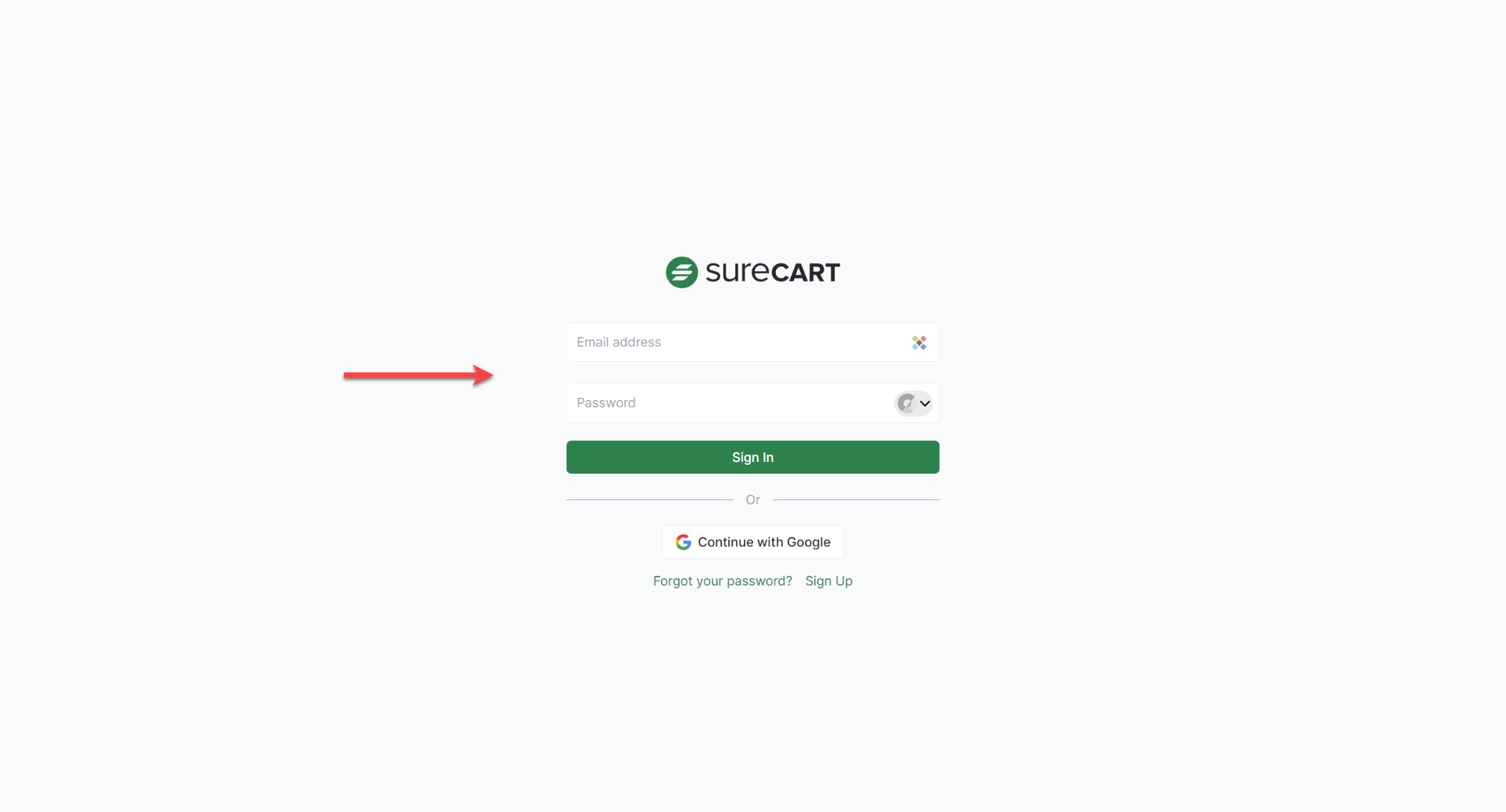 SureCart store login