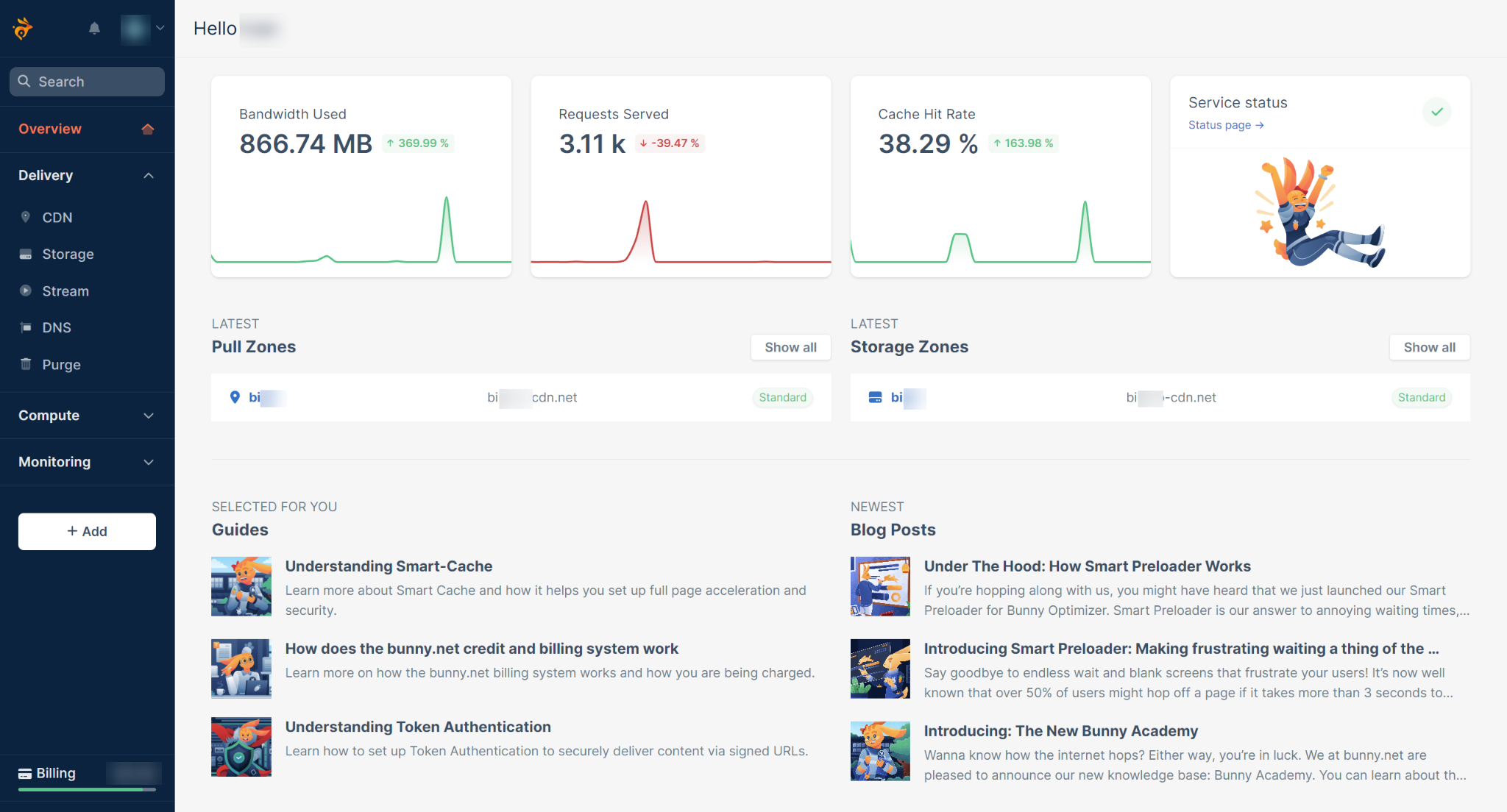 BunnyCDN Dashboard