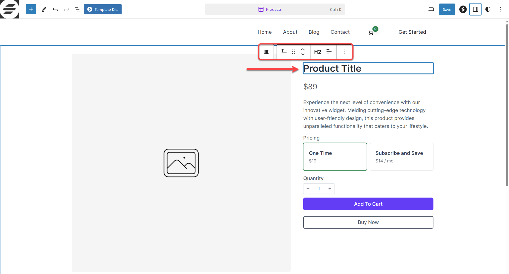 SureCart Product Template Edit