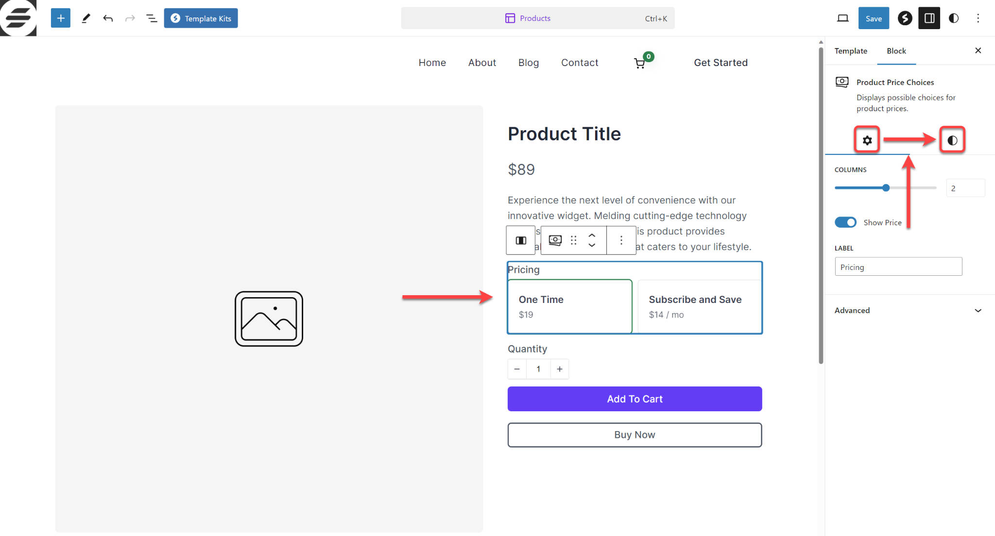 SureCart Product Template Settings & Styles