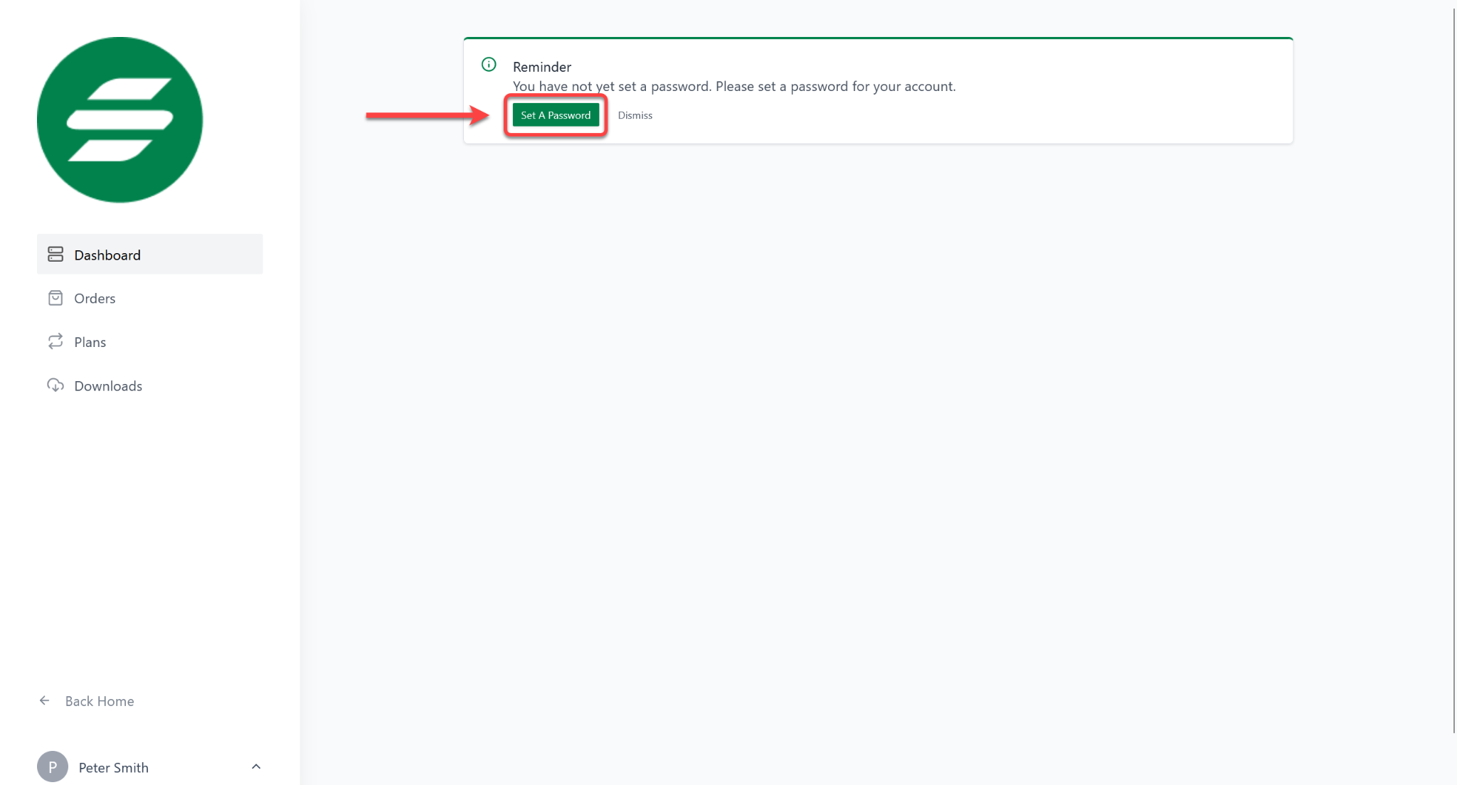 SureCart Set a password on SureCart Customer dashboard.