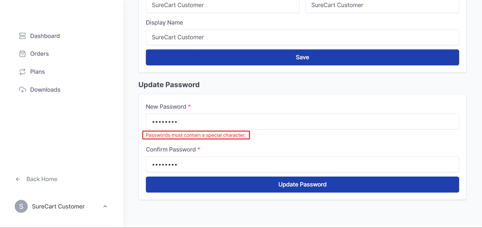 example of strong password validation