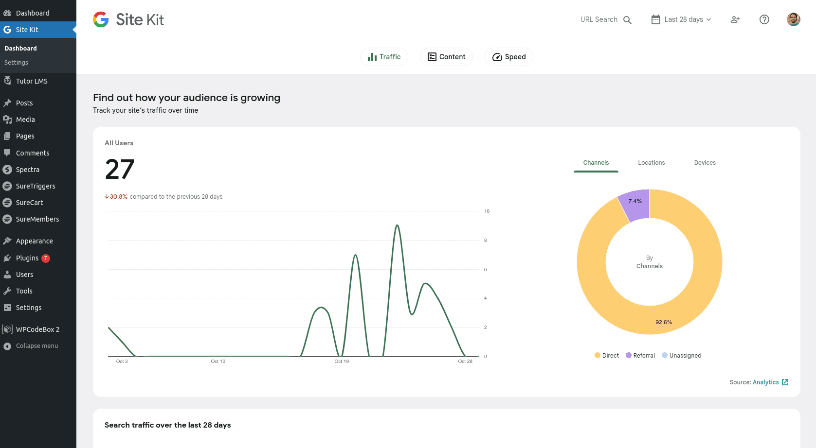 Site kit dashboard 