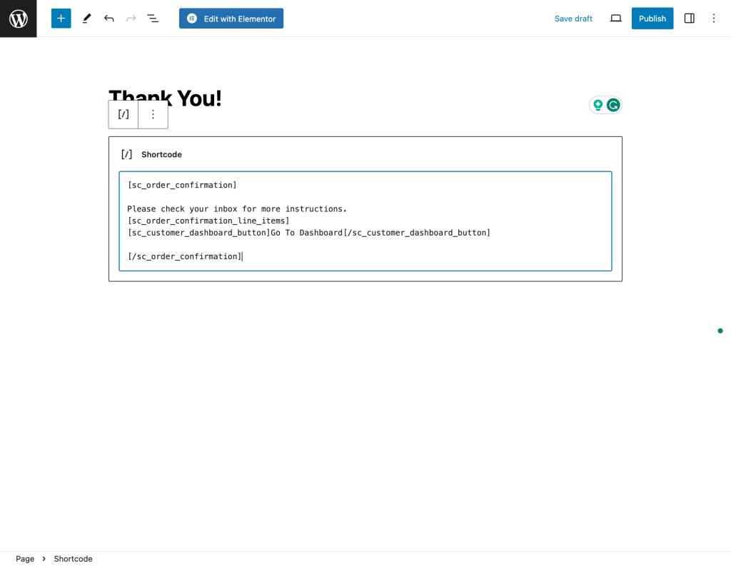 Paste Shortcode