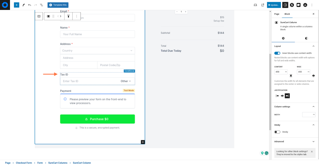 Tax ID Field